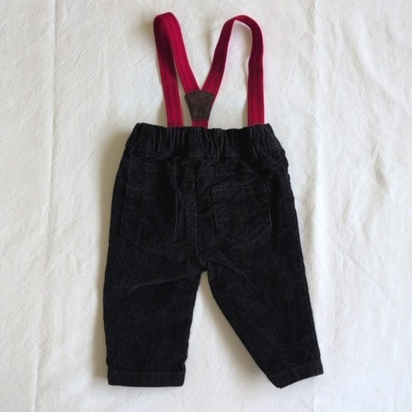 carter's black cotton corduroy suspenders pants 3 months baby boy - Picture 7 of 7